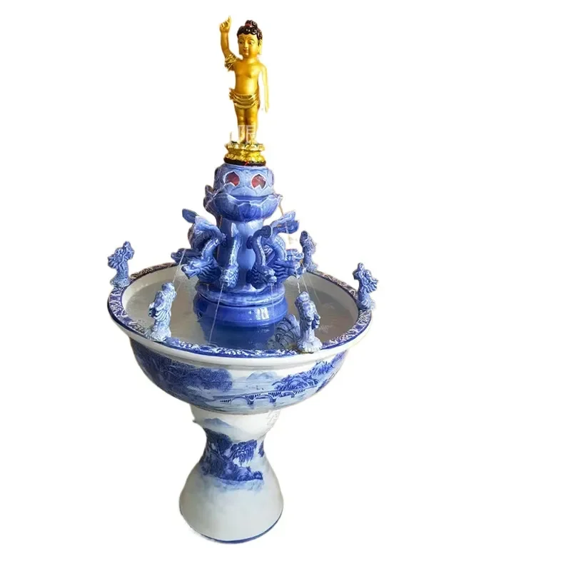 Jingdezhen blue and white ceramic water tank spray bath for home use
