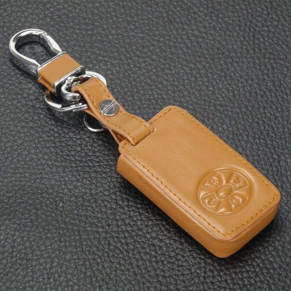 jingyuqin 4BTN Leather Car Key Cover For Toyota Premio Avalon Camry Smart Keyless Case Wallet KeyChain