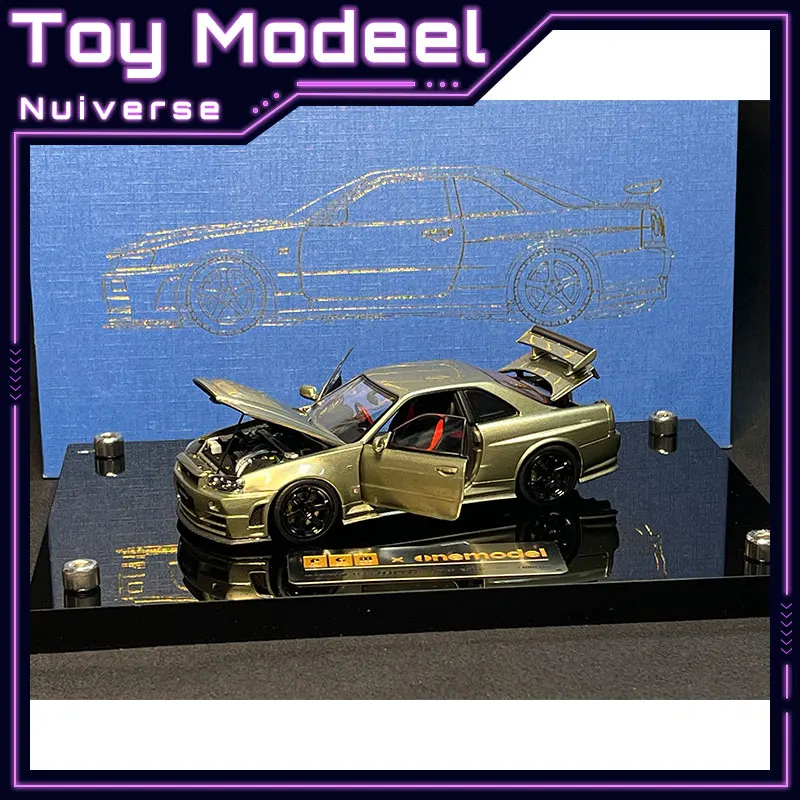 

Коллекционная модель автомобиля PGM 1:43 Nissan GTR R34 Z-TUNE Emerald Green, высокодетализированная, из литого сплава, классическая, имитационная, идеальный подарок