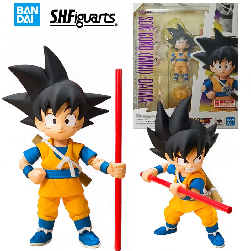 Bandai S.h.figuarts Son Goku Mini Daima Dragon Ball Daima 10Cm Anime Original Action Figure Model Toy Birthday Gift Collection