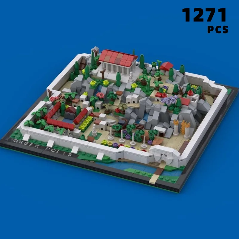 Educational Toys Gift Collection Ancient Greek Polis Building Blocks Set DIY Assembly Bricks Architecture Model