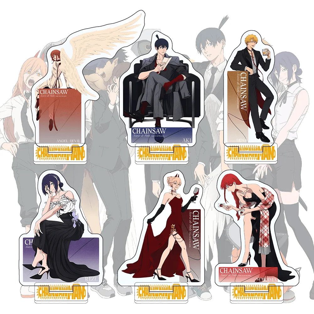 Chainsaw Man Angel Devil Party Ver 15cm Acrylic Stand Keychain Anime Decor Cool Character Otaku Collectible Tabletop Gift