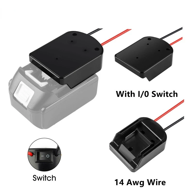 Adaptateurs de batterie pour Makita/Bosch/Milwaukee/Dewalt/Black & Decker, support de connexion d'alimentation 18V, 14 fils Awg avec interrupteur