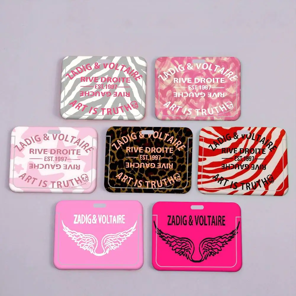 Cordón de moda clásico de la marca Z-Zadig V-Voltaire para llaves, cadena, funda para tarjeta de crédito, correas para credenciales, soporte para tarjetas de identificación