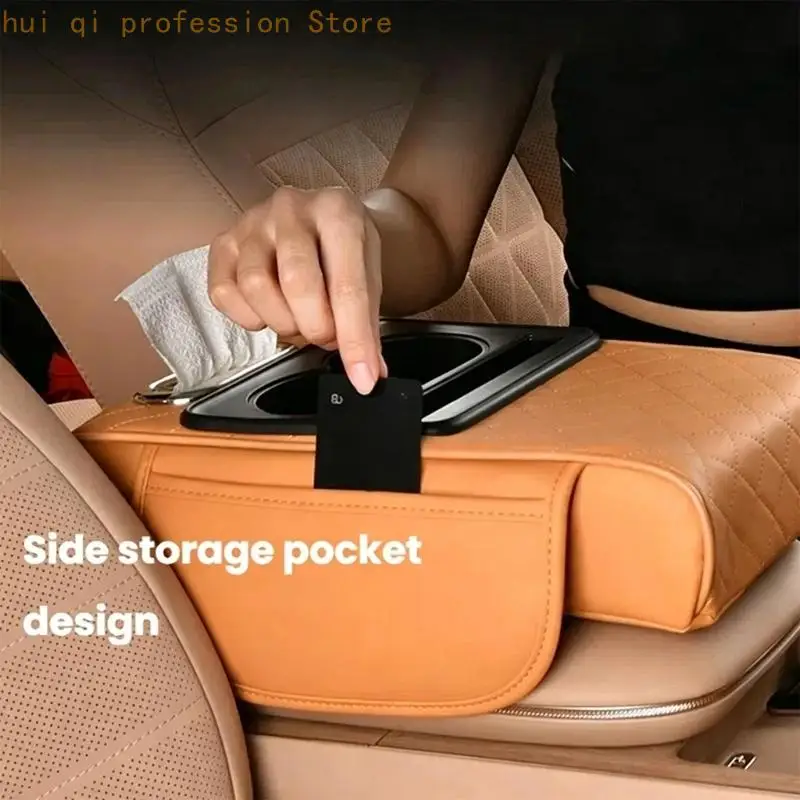 Universal Car Center Console Armrest Arm Cushion And Paper Storage Unit H8WE