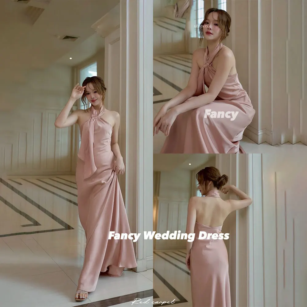 Fancy Simple Halter Many Color Evening Dress A Line Sleeveless Prom Gown Floor Length Backless Customized