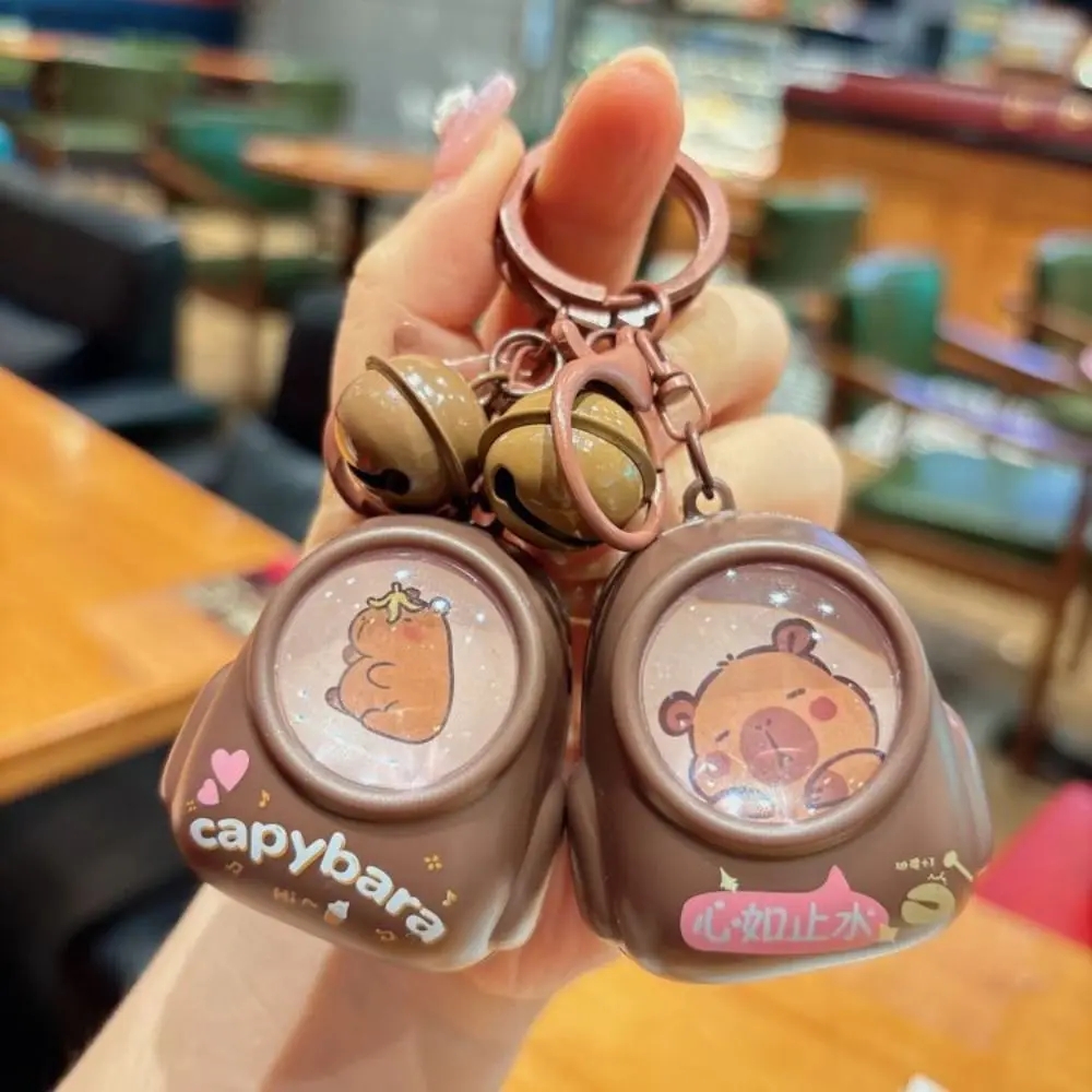 Lovely Light Luminous Capybara Keychain Kapibara Kawaii Capybara Pendant Bell Creative Capibara Keyring Backpack Decor