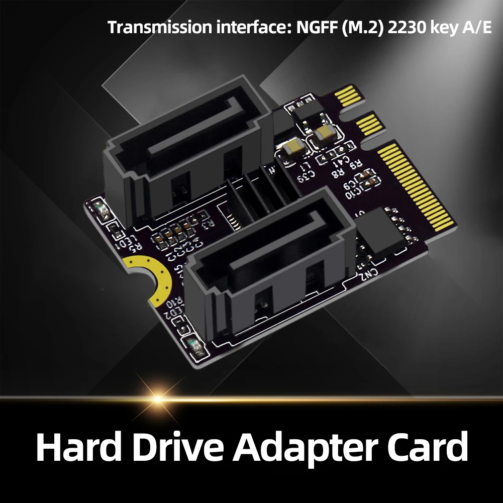 M2 To SATA3.0 Expansion Card PCI-E3.0 KEY A + E WIFI M.2 To SATA Converter Card Without Driver Installation JMB582 Chip for PC