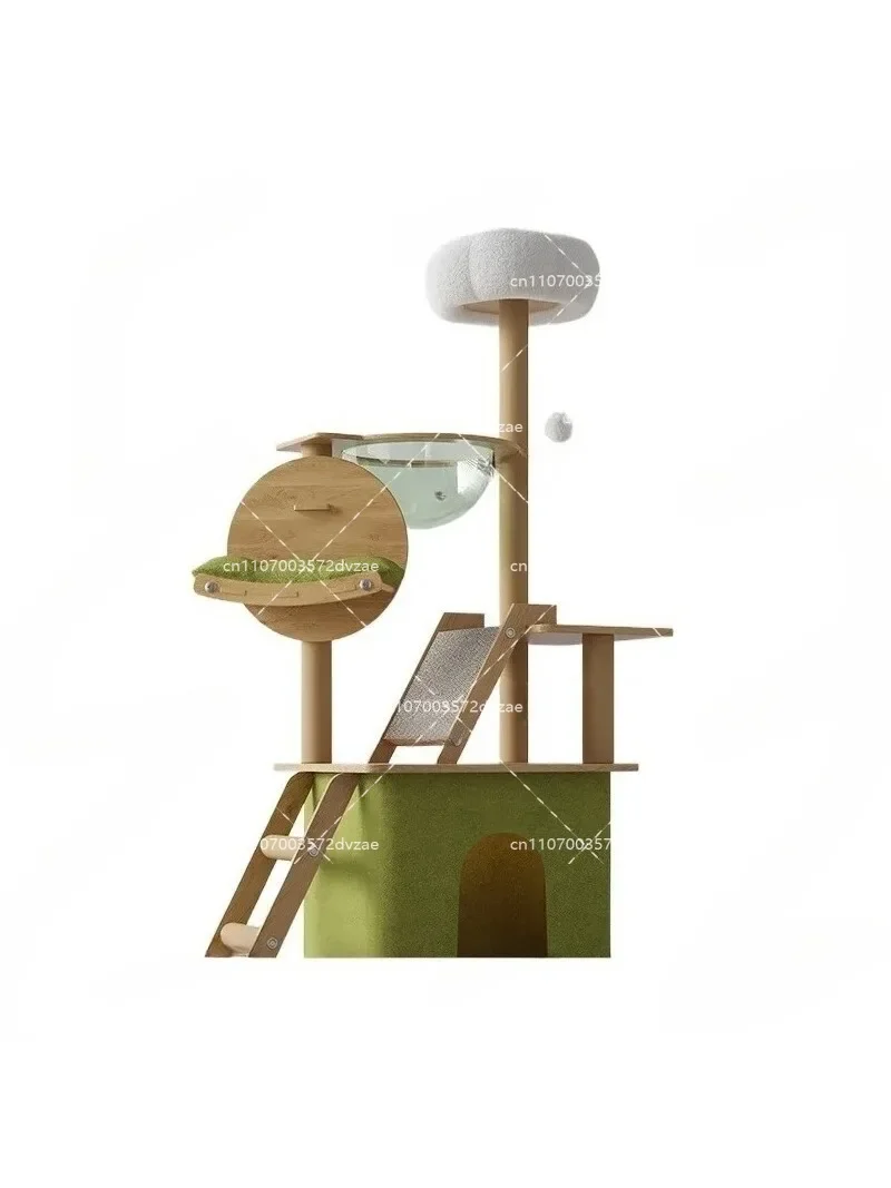 Integrated Cat Scratching Tree with Climbing Features for Cats