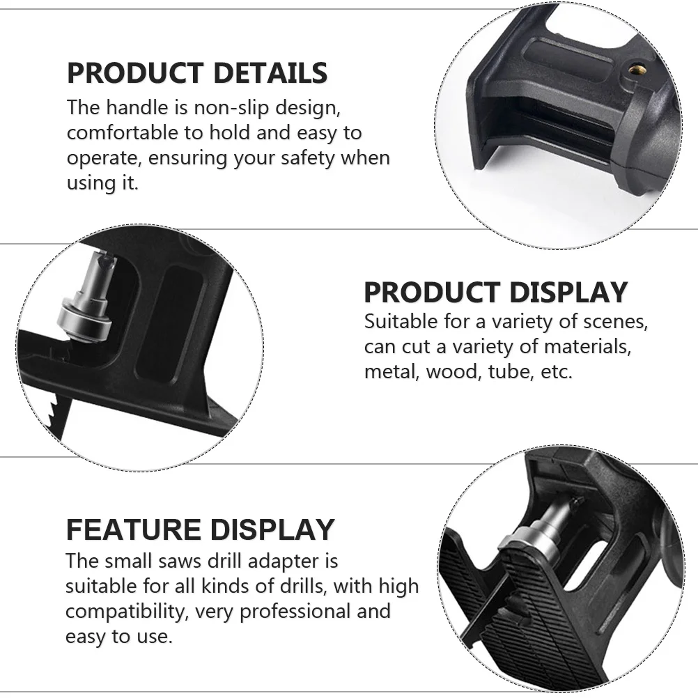

1 Set Electric Saw Converter For Power Drill Reciprocating Adapter Portable Wood Cutting Attachment Durable Abs Steel For