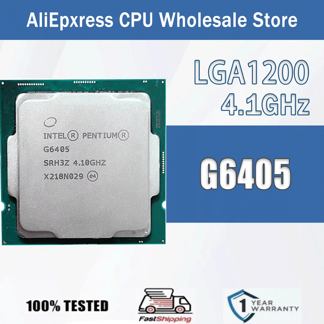 Intel Pentium G6405 2 núcleos 4 hilos 4,1 GHz 58 W 4 MB de caché 14 nm Cometa Lake-S DDR4-2933 MHz SRJ4G LGA 1200 UHD Gráficos 630