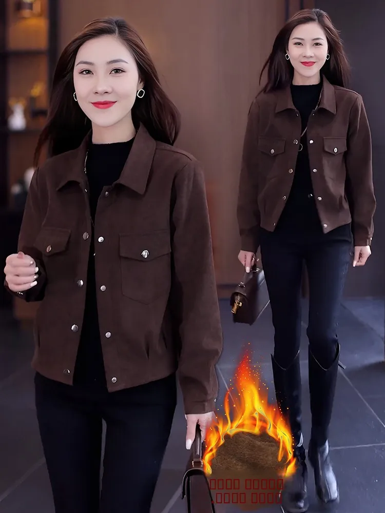 Elegancki płaszcz z podszewką, ocieplany, z krótkim rękawem, damski, zimowy, nowy model 2026, dojazdy do pracy, długi płaszcz.