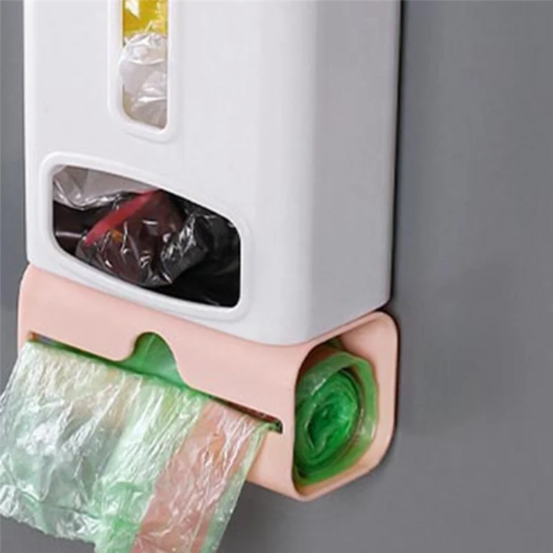 A36T-2 In 1 Shopping Bag Rack - Wall Mounted Organizer And Trash Bag Dispenser For Kitchen Storage