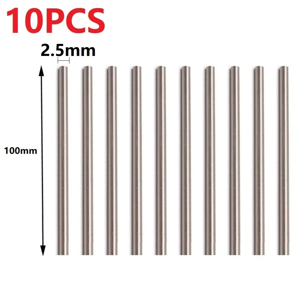 10Pcs Straight Shank Metric 100mm Carbide Rod Lathe Tool Steel Rod Round Bar High Hardness Milling Cutters 1/1.5/2/2.5/3/3.5/4mm