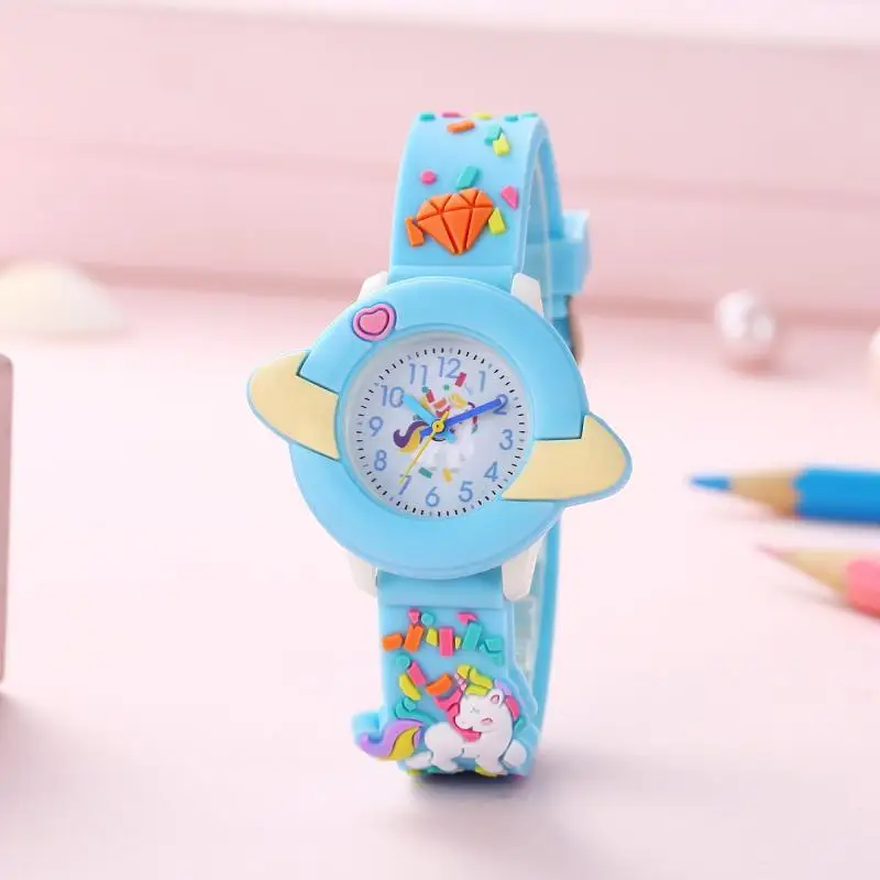 

New Children's Creative3dCartoon Pattern planet Ring Children's Watch