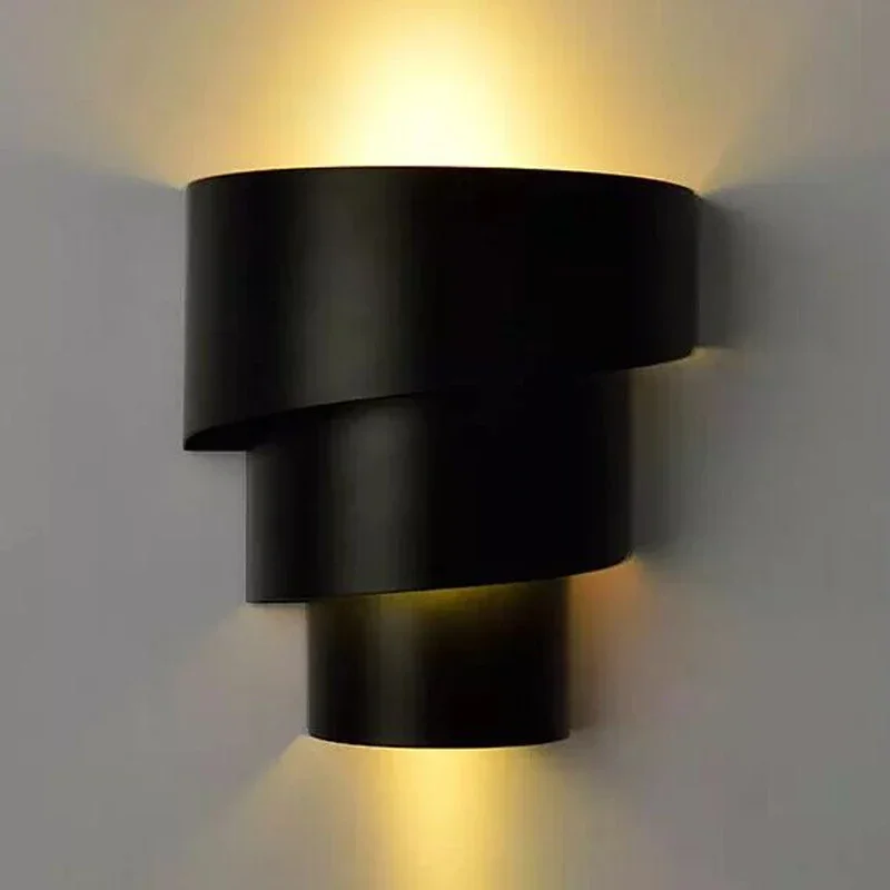 LED Spiral Wall Lamp American country Creative Iron Led Wall Lamp E27 Bedroom bedside Wall Light Morden Brief Design lights