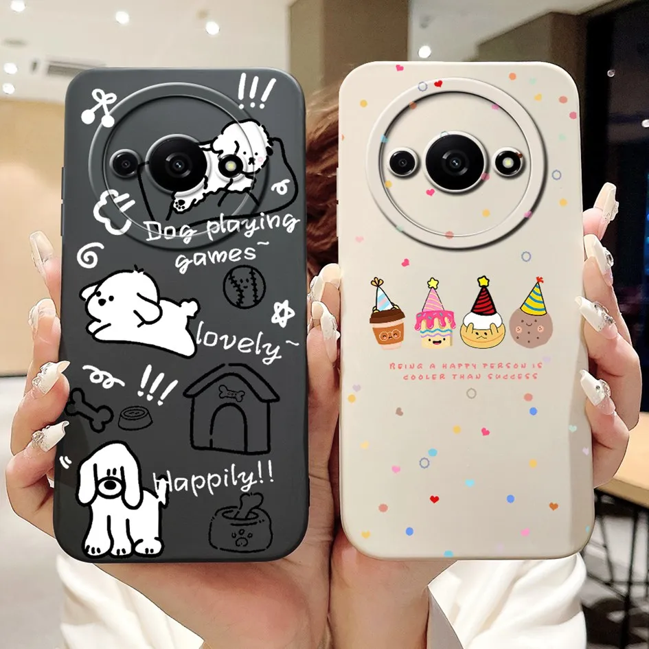 For Xiaomi Redmi A3 Case Lovely Panda Cartoon Anti-Fall Funda Soft Silicone Matte Cover For Xiomi Redmi A3 A 3 RedmiA3 4G Bumper