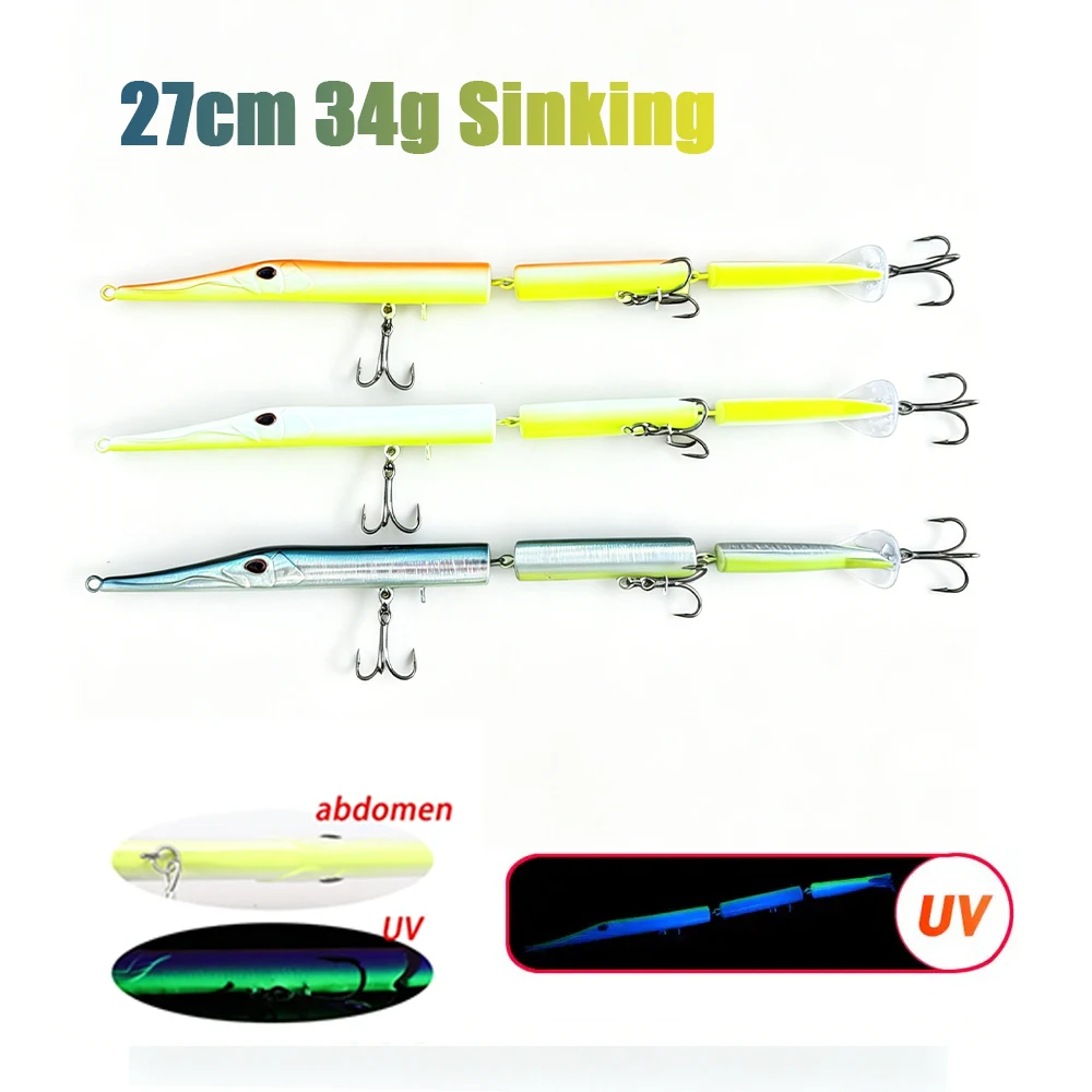 isca-artificial-articulada-tipo-lapis-de-3-secoes-27cm-34g-isca-lapis-afundante-tipo-agulha-swimbait-para-pesca-de-bluefish-e-robalo