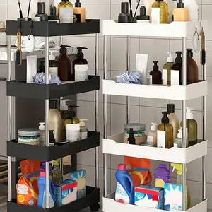 1 قطعة 3/4 طبقة المتداول عربة فائدة الجرف تخزين الجرف المحمول فجوة رف تخزين المطبخ الحمام سليم الشريحة منظم الجرف غرفة المعيشة أفضل 8 حاملات لفائف المطبخ مبيعا - رقم 5