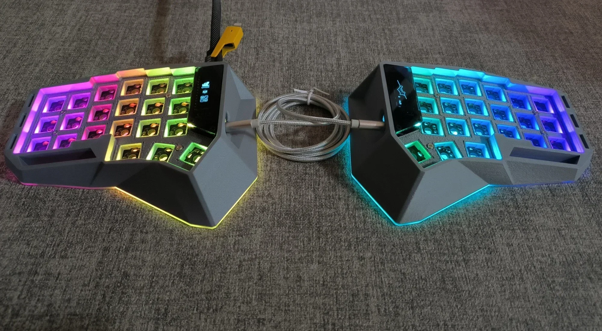 Imagem -05 - Custom Horn e Dividir Kit Teclado Faça Você Mesmo Acrílico Case Cereja v3 Gaming Acessórios Material Pcb Corne Crkbd