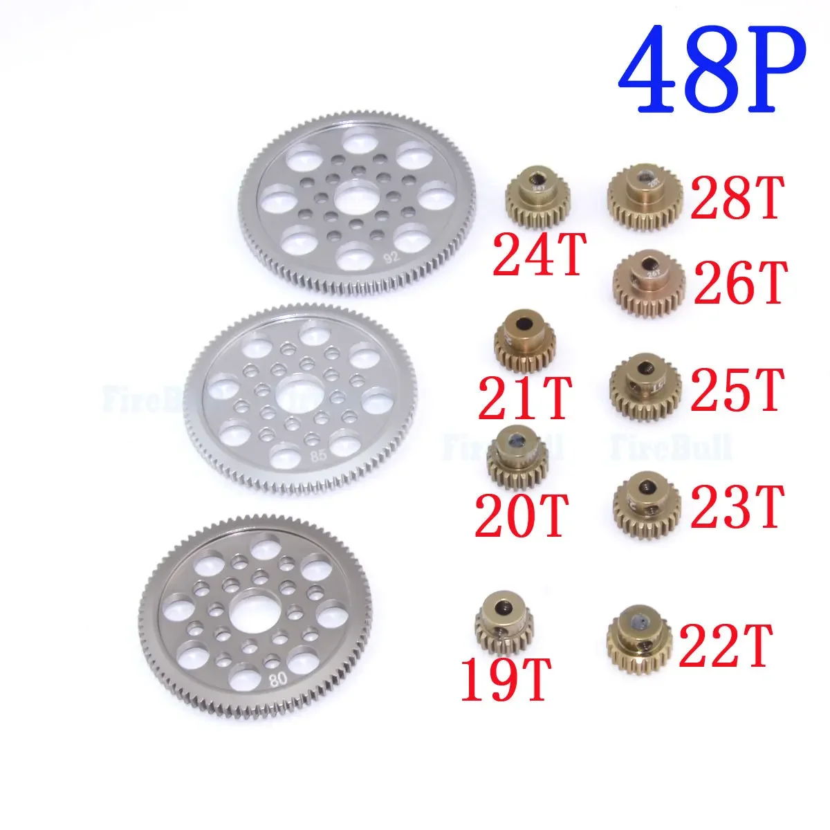 Universal Steel 48P Motor Gear 7075 Aluminum Hardened Motor Gears with Screw for 1/10 RC SAKURA 3R SCX10 Model Cars h