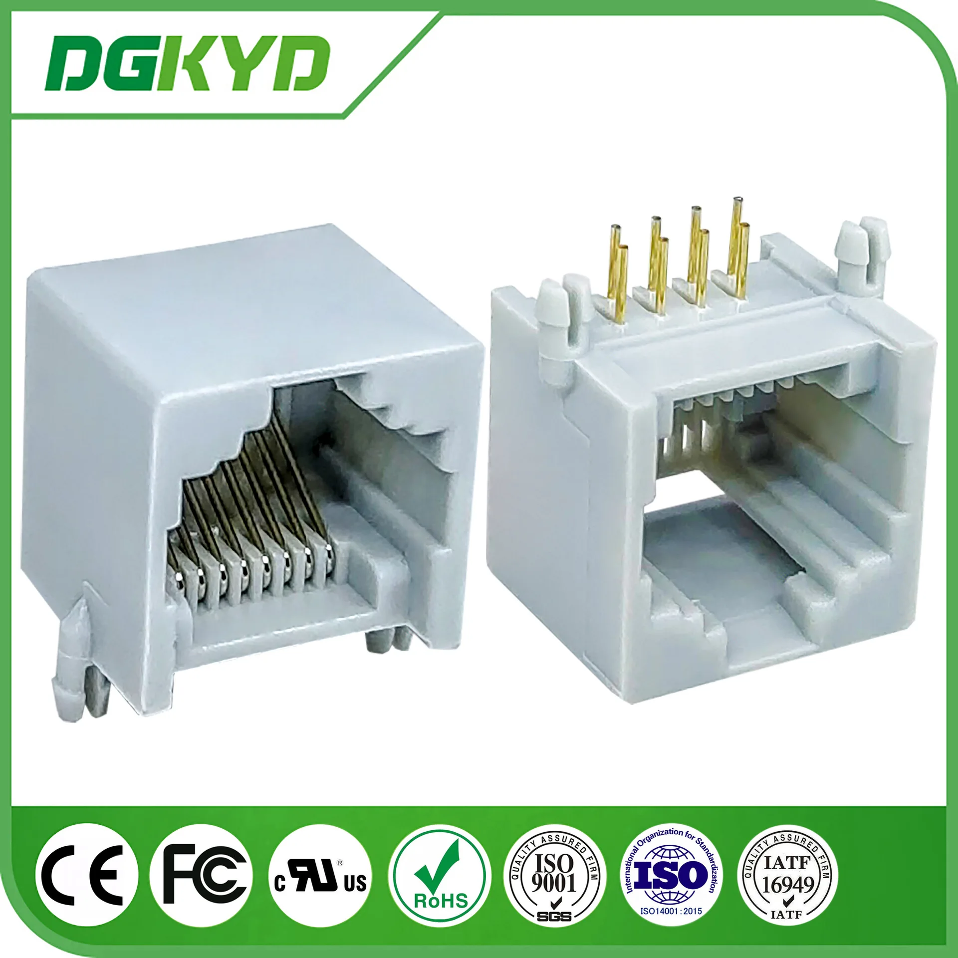 

For DGKYD55211188IWE1DY1 RJ45 8P8C network port connector, single port without light PBT material Fu