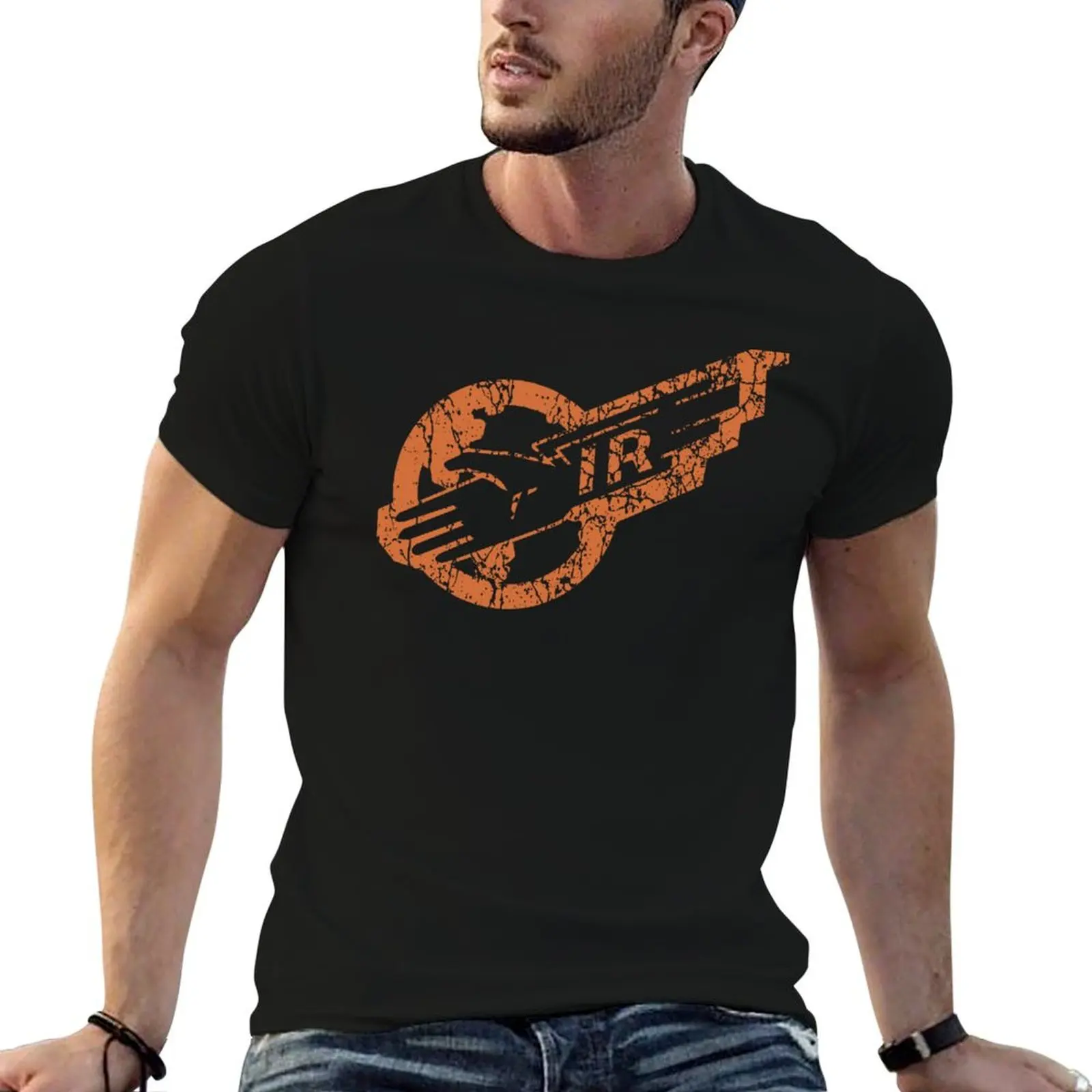 

Vintage Thunderbirds International Rescue Emblem Orange T-Shirt sports fans vintage t shirts Men's t-shirt