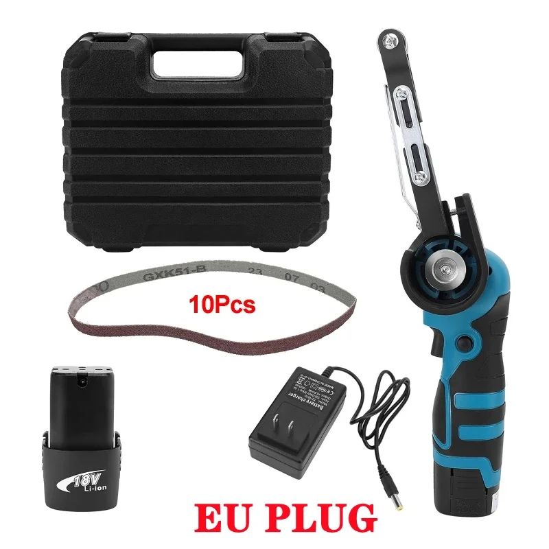 

Electric Belt Sander with 10 Sanding Belts Multifunctional Lithium-Electric Angle Grinder Handheld Grinder Cordless Polisher