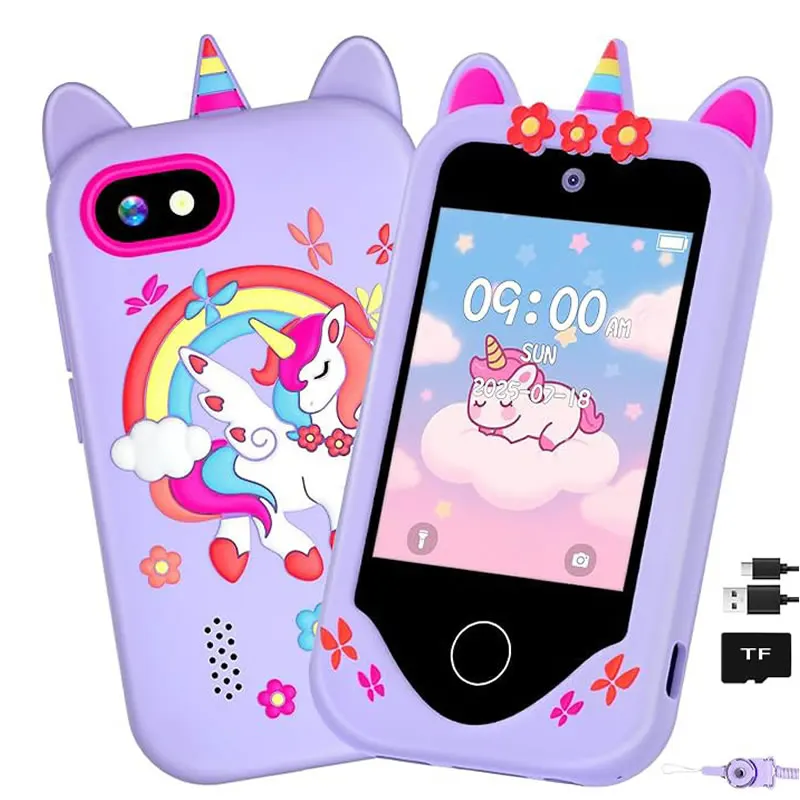 Kids Smart Phone Camera Learning ToyMP3 PlayerToy Phone 40+ Games Touch Screen Birthday Gifts For 3-12 Year Old Boys Girls