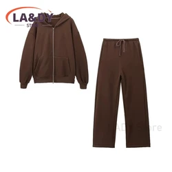 2024 New Autumn Winter Fashion Woman Sports Suit  Female Casual  Loose Hoodie + Pants Two Piece Set