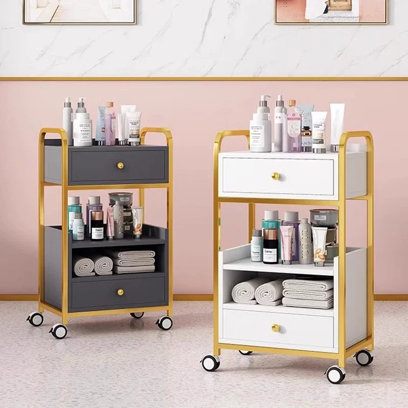 Container Salon Beauty Trolley With Drawers Auxiliary Trolleys for Lashista Pink Organizers Stroller the Hairdressing Cart Nails