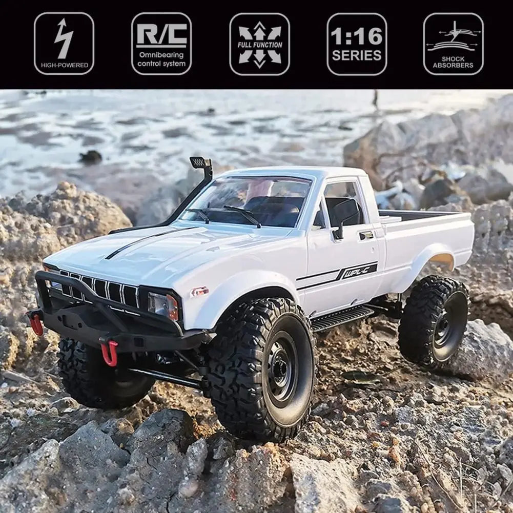 C24-1 충전식 리모컨 등반 자동차 모델 장난감, 2.4Ghz RC 자동차 크롤러, 1/16 체중계 4WD 오프로드 차량, 어린이 선물 