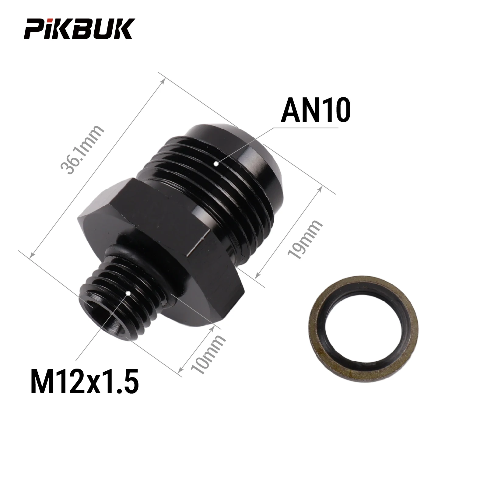 PIKBUK Aluminium AN6 AN8 AN10 AN12 auf M10/12/14/16/18/20/22x1.5 Adapter Flare-Fitting Auto-Schlauchanschluss Stecker Ölkühler-Anschluss