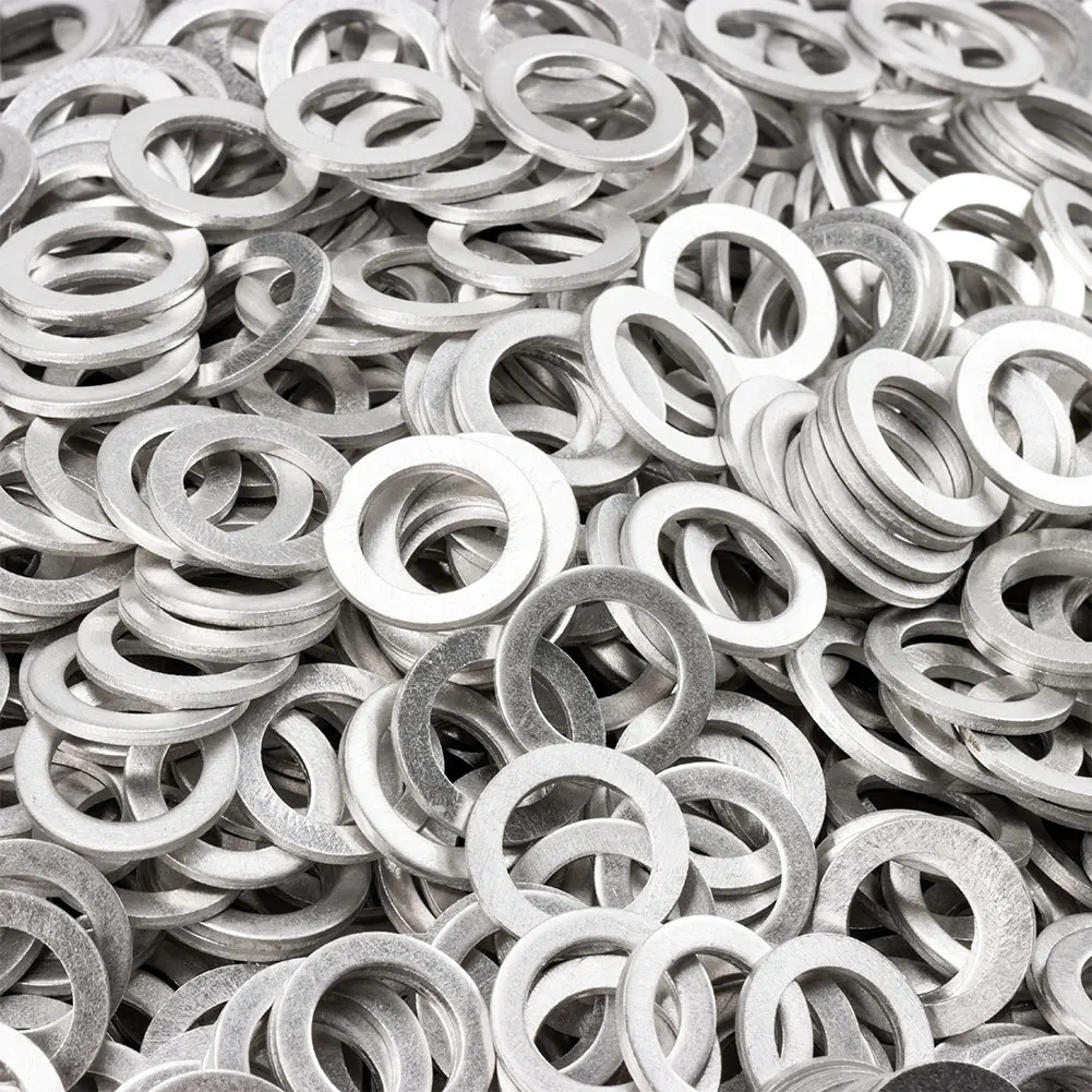 50PCS Engine Oil Drain Plug Crush Gasket Washers Seals Flat Washer Ring Gasket Sump Plug Oil Seal Fittings Washer 12*18*1.5mm