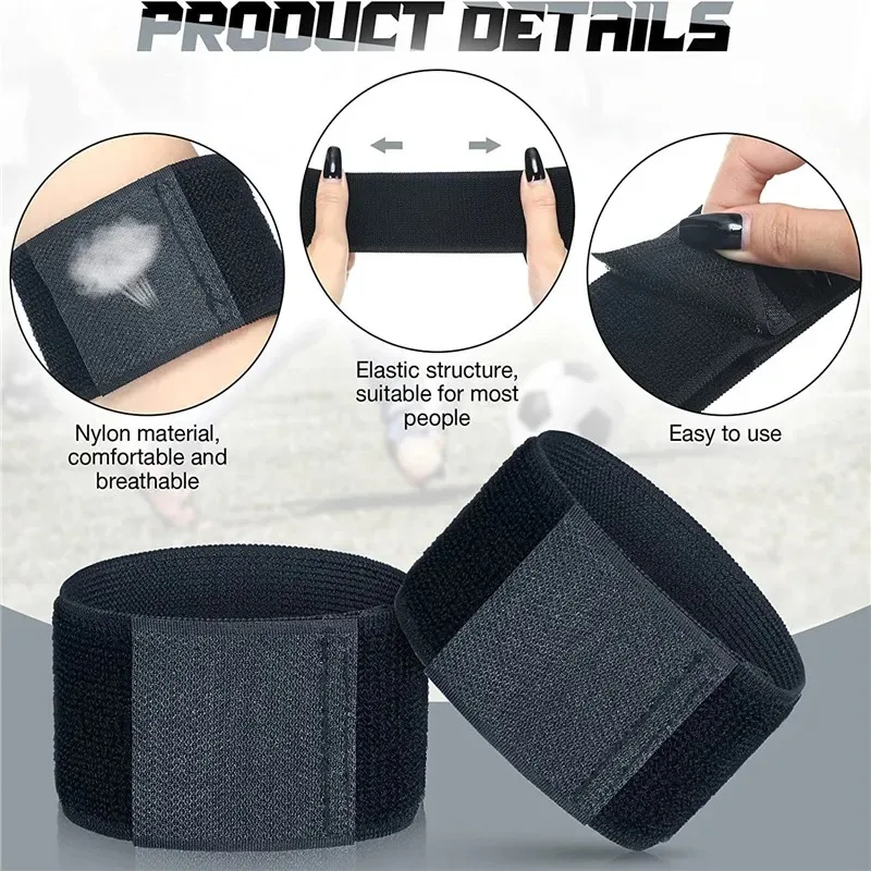 1Pair Anti-slip Shin Guards for Football Sports Leg StrapsShin Fixation Straps, Lightweight Ankle Pads for Running and Cycling