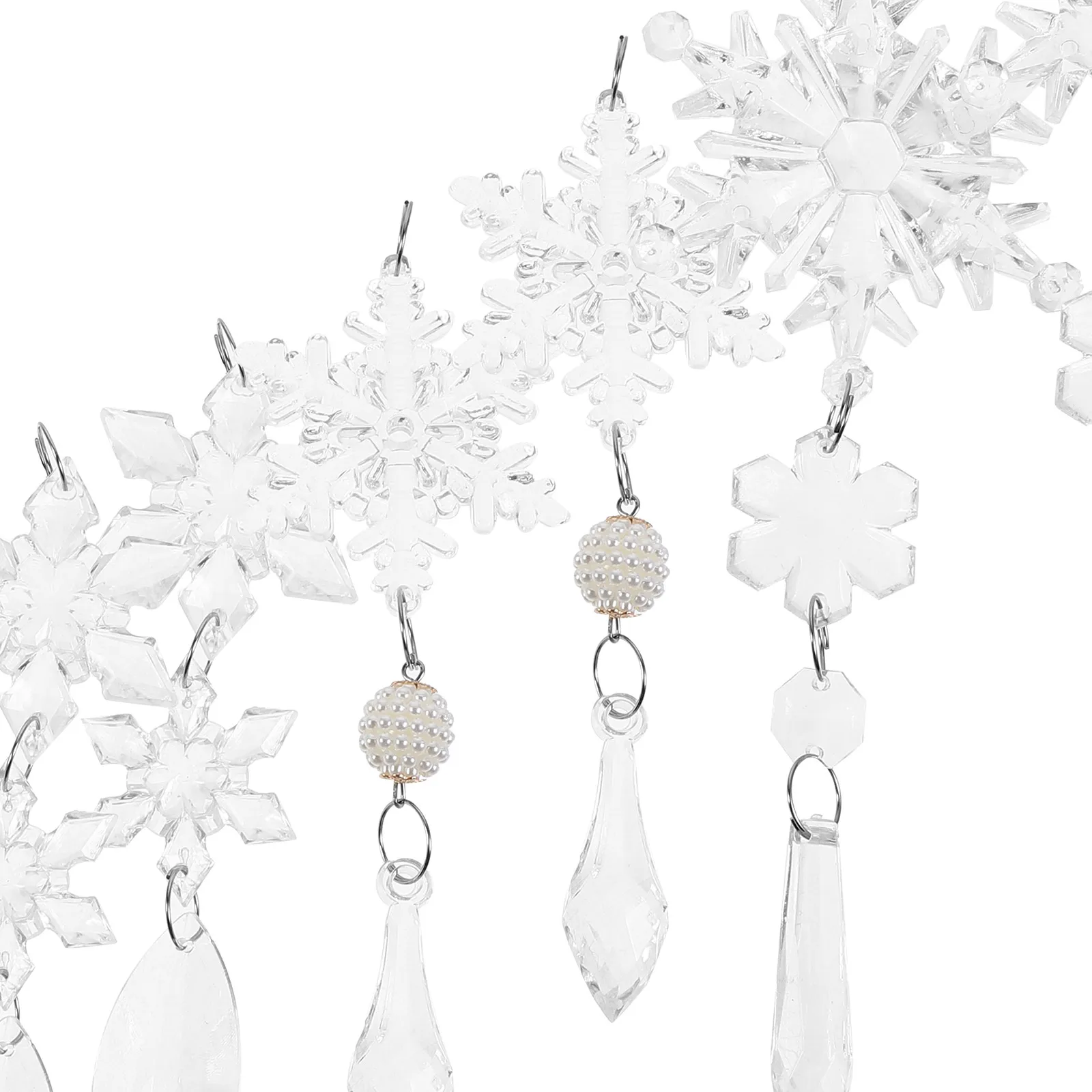 

6pcs Acrylic Snowflake Pendant Christmas Hanging Ornament Xmas Tree Decoration Party Diy Decor Wall Window Holiday Supplies