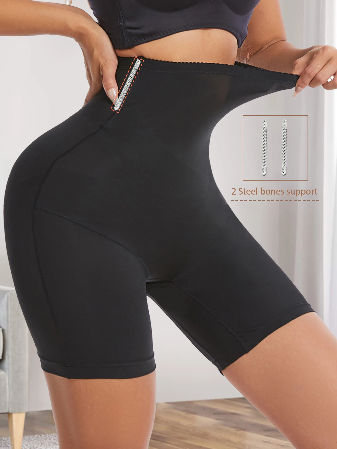 بنطال نسائي عالي الخصر بلون سادة مع تحكم في البطن ورفع الورك واستعادة ما بعد الولادة