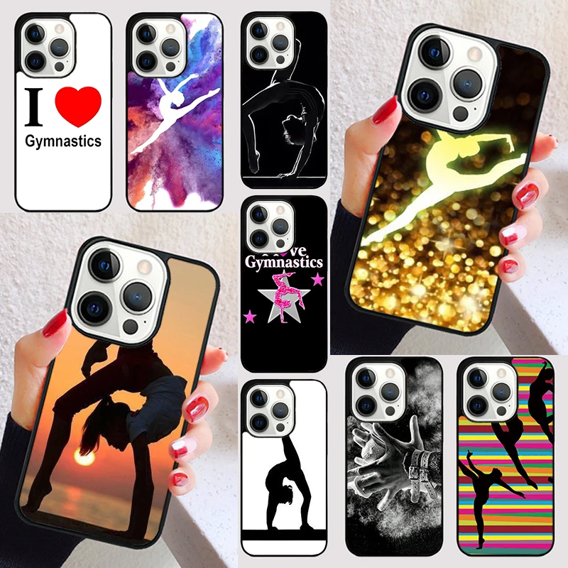 gymnastics silhouette cover For iPhone 15 16 13 12 11 14 Pro Max Mini Max SE 2020 7 8 15 16 Plus Phone Case