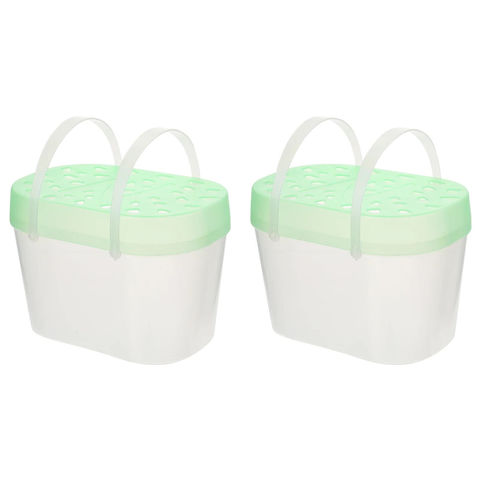

2pcs Pet Outdoors Travel Container Small Animal Carriers Handheld Durable Cage Reptile Storage Case Plastic Hamster Boxes