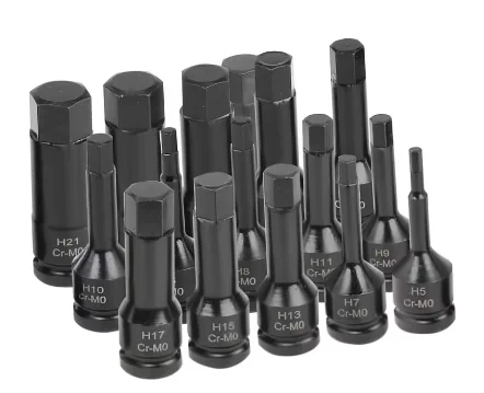 16 PCS 1/2 Impact Socket Spline Bit Set 1/2 Drive Master Impact Hex Bit Set H5 - H21