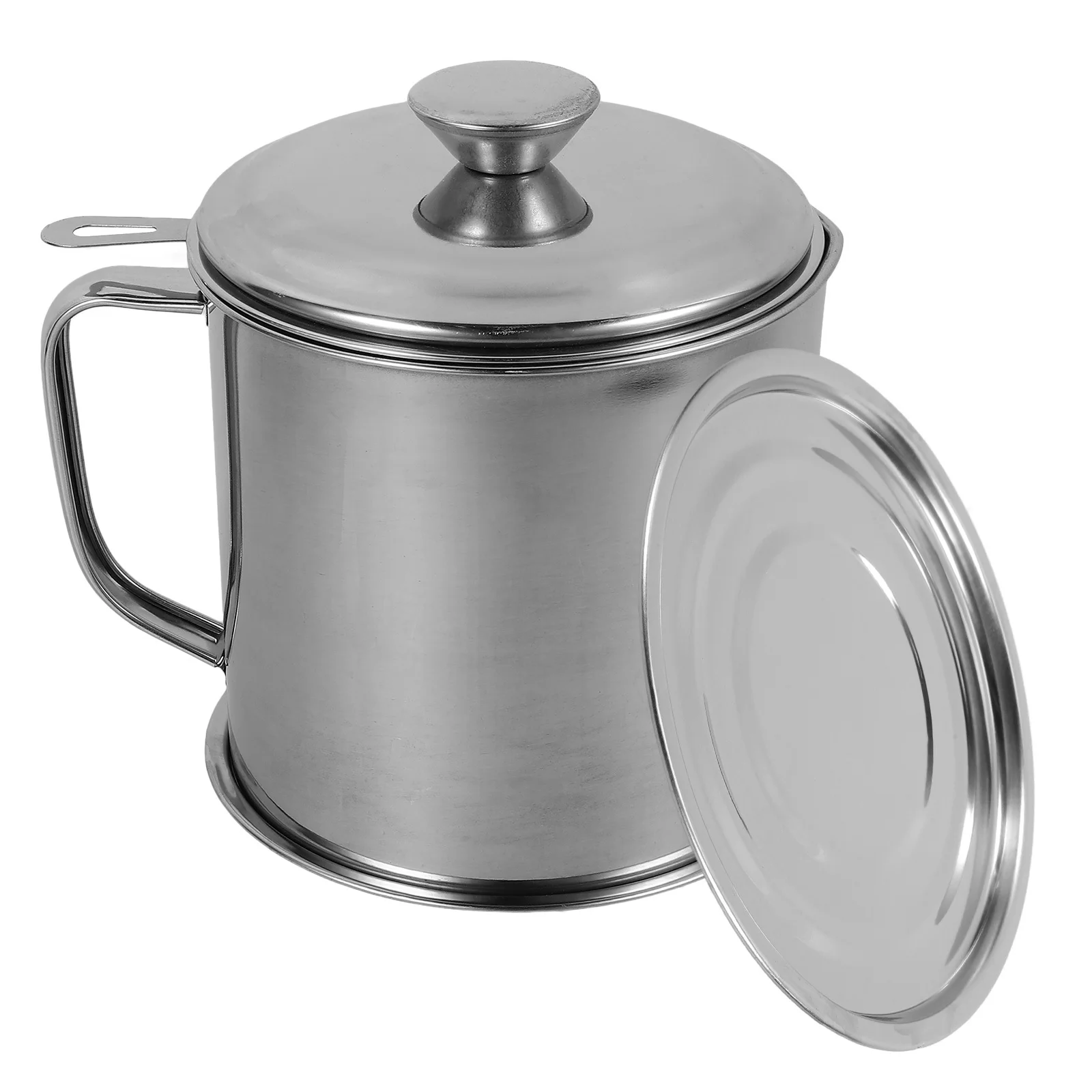 

Stainless Steel Oil Filter Pot with Fine Mesh Strainer for Kitchen Cooking Oil Container Grease Storage Filtering Pot Household