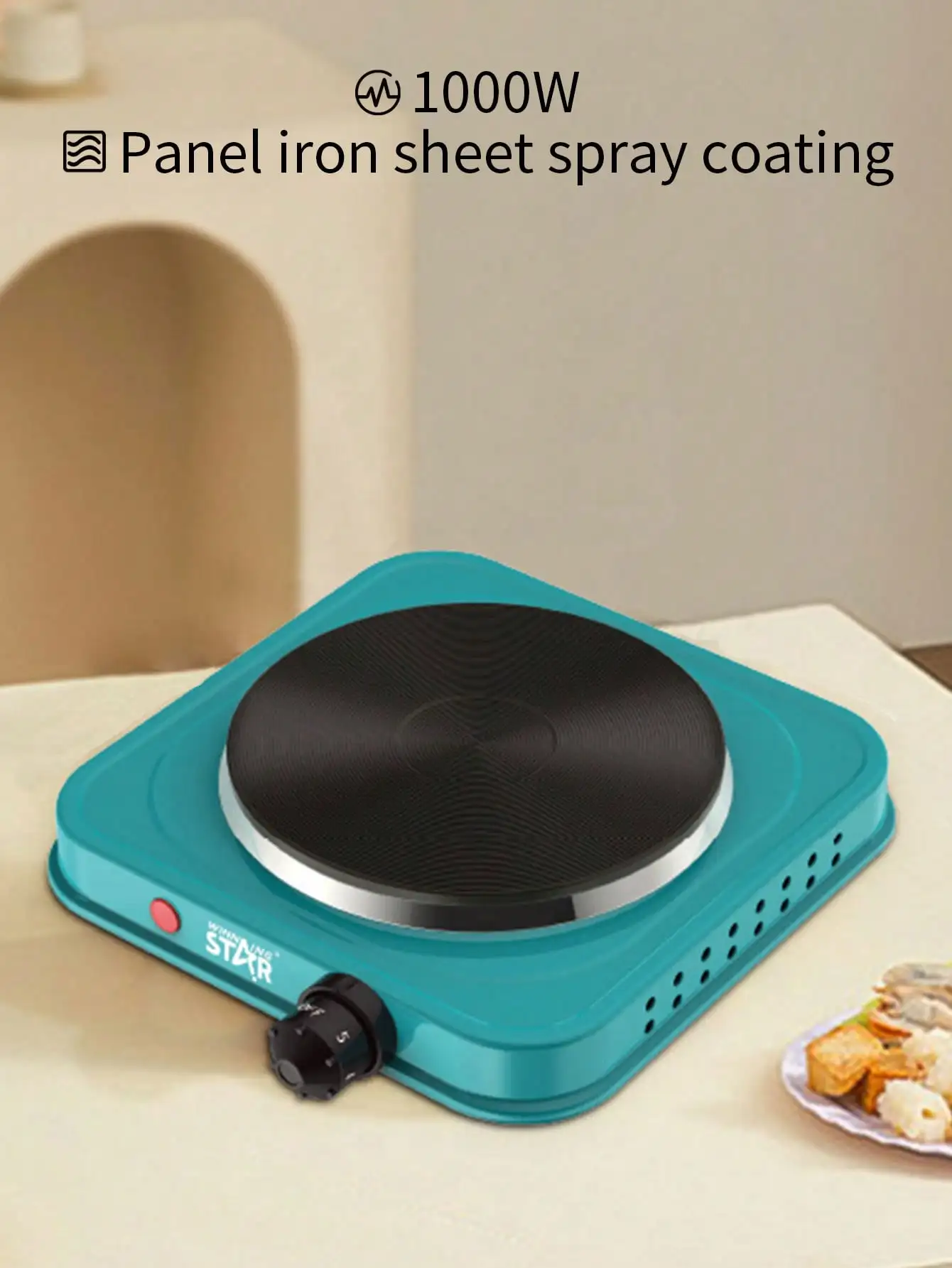 Winning Star 1 件 Electric Hot Plate 1000W 5-Level Temperature Adjustment Single Household Electric Stove Coffee Stove Electric