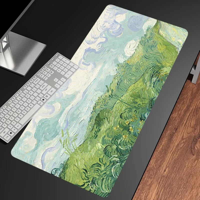 Creative Oil Painting The Starry Night Mouse Pad Gaming Laptops Keyboard Mat Deskmat Pc Accessories Desk Protector HD Carpet Xxl
