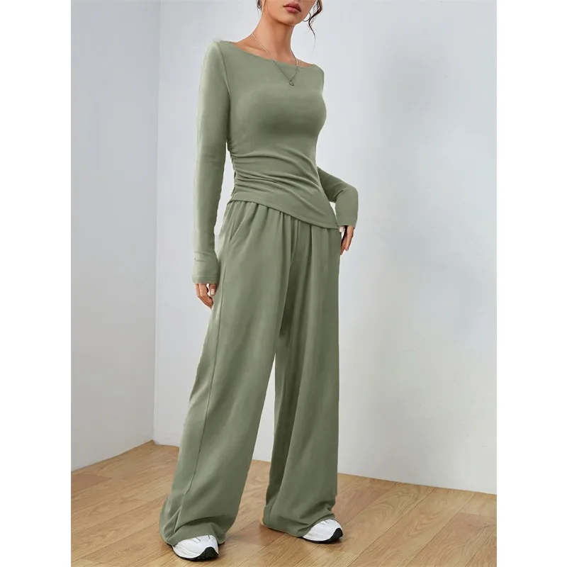 

Комплект для дома и отдыха: футболка с длинным рукавом, повседневные брюки, пижама, спортивный повседневный костюм, мягкий, дышащий.