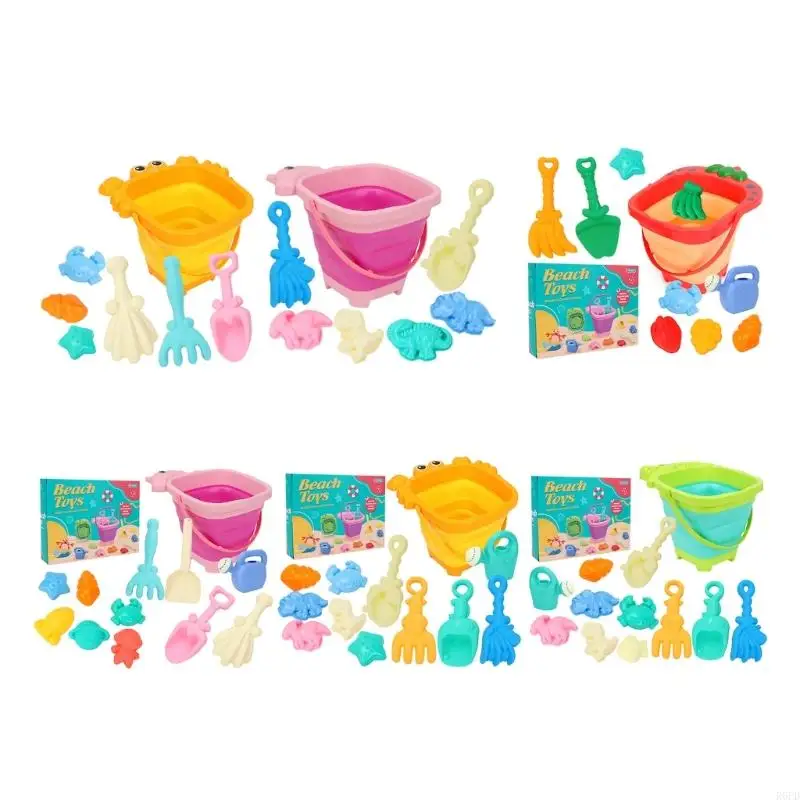 R6FD Kids Sand Bucket Shovel Set For Beach And Garden Adventures Ergonomic Handle Sand Play Molding Toy for Outdoor Activity