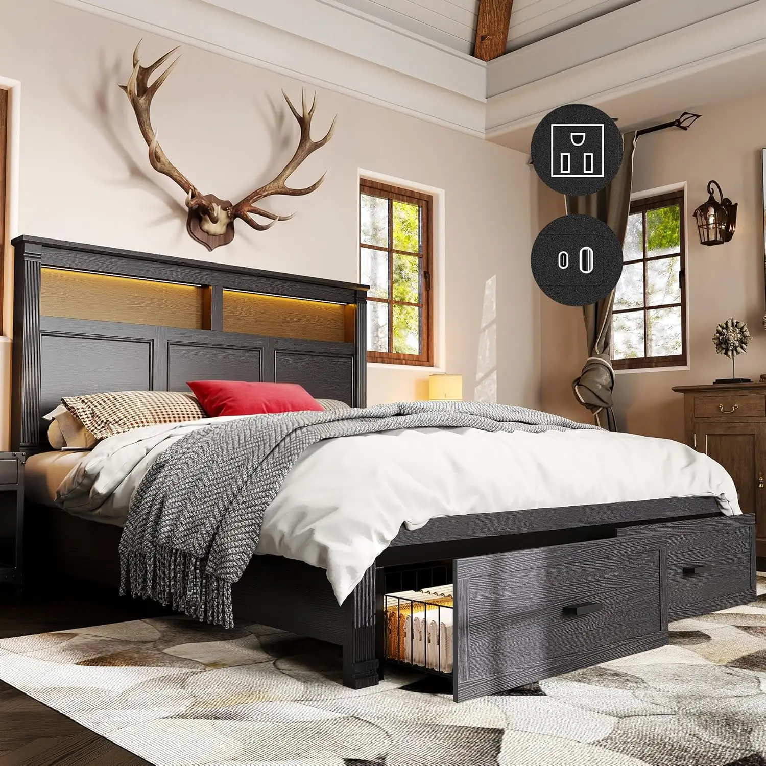 53" Tall Queen Bed …