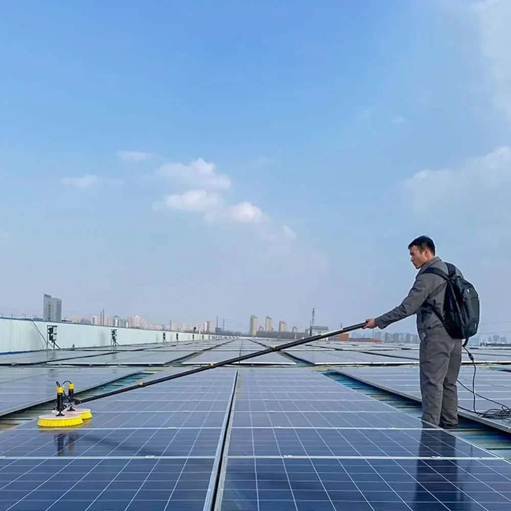 Good price solar panels cleaning machine PV Panels Cleaner 3.5m/5.5m/7.5m pole extendable rotating solar panel cleaning brush