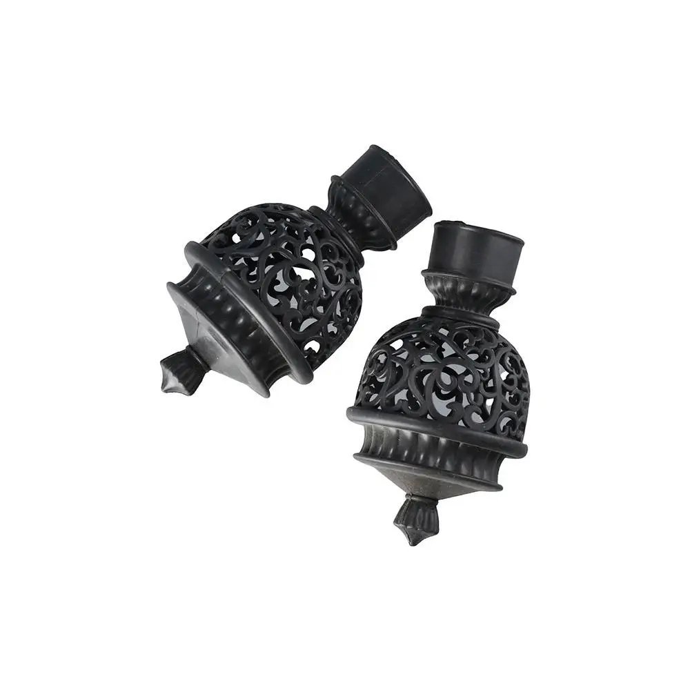 2pcs Decorative Durable Plastic Drapery Rail Ends Curtain Accessories Curtain Rod Cap Curtain Rod Head
