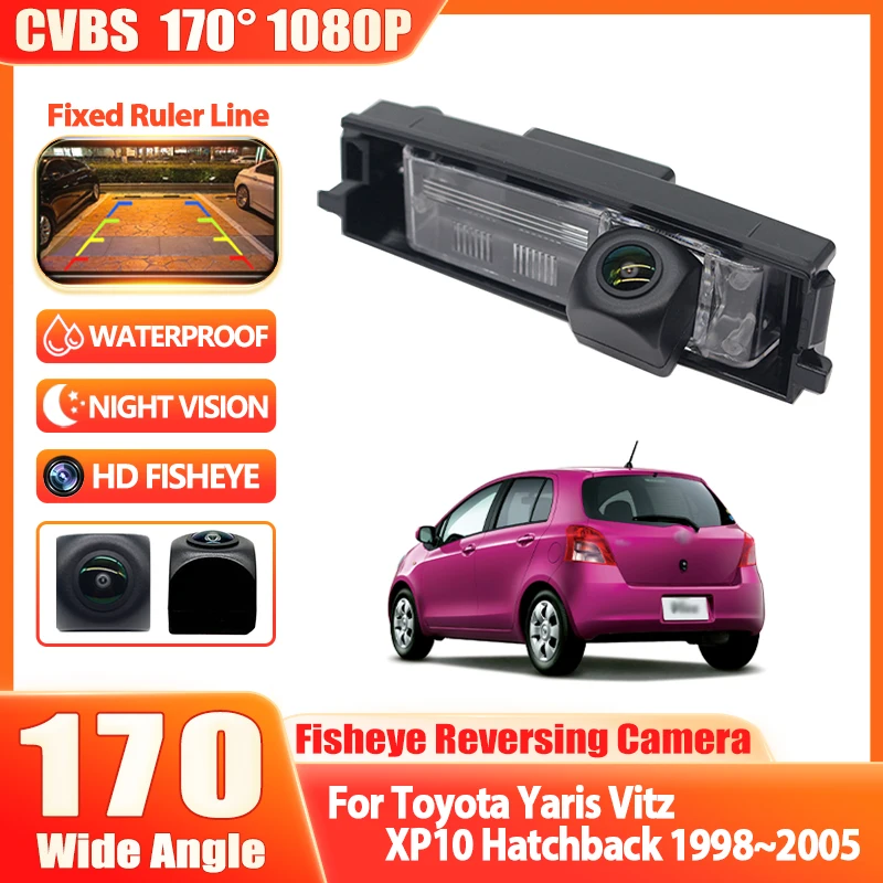 1080P Night Vision Rear View Camera Reversing Camera Car Back up Camera HD CCD Wide Angle For Toyota Yaris Vitz XP10 Hatchback
