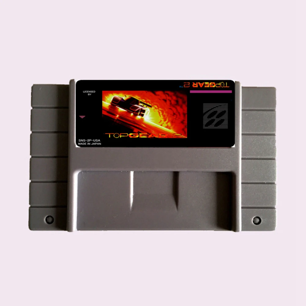 High Quality 16 Bit Top Gear 2 NTSC Big Gray Game Card For USA Version Game Player